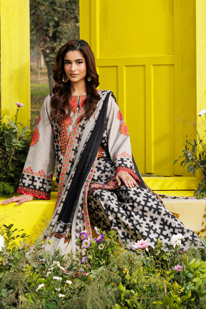 3-PC Unstitched Embroidered Lawn Collection Unstitched