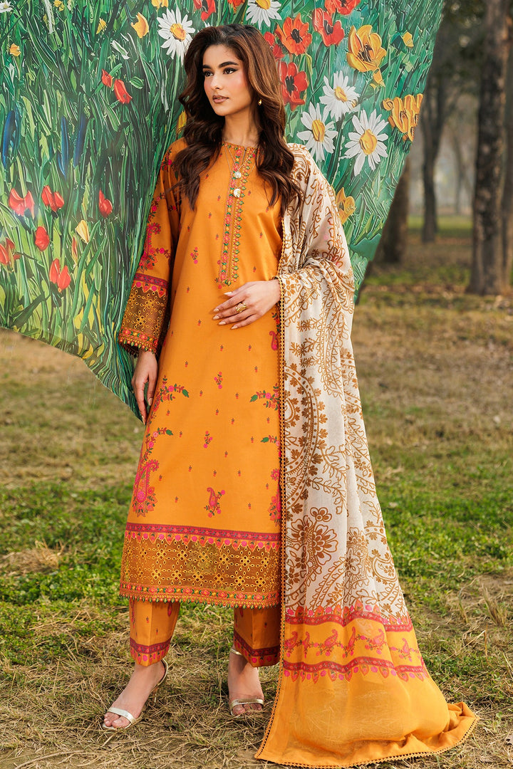 3-PC Unstitched Embroidered Lawn Collection Unstitched