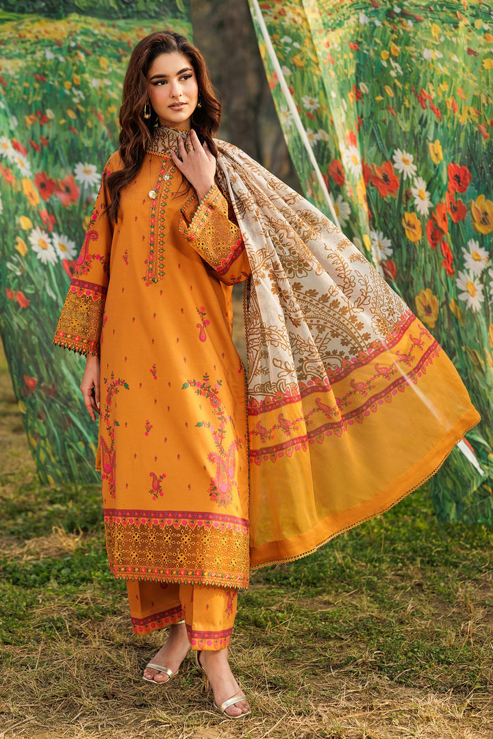 3-PC Unstitched Embroidered Lawn Collection Unstitched