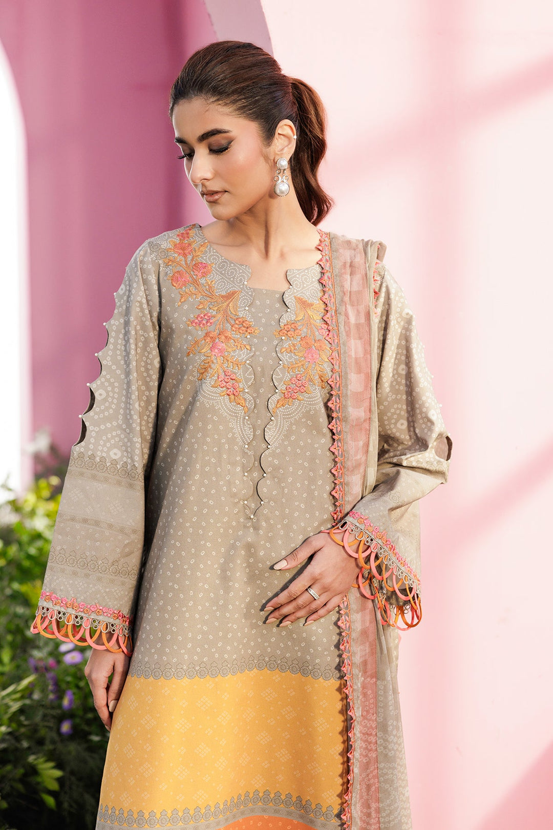 3-PC Unstitched Embroidered Lawn Collection Unstitched