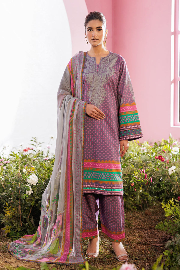 3-PC Unstitched Embroidered Lawn Collection Unstitched