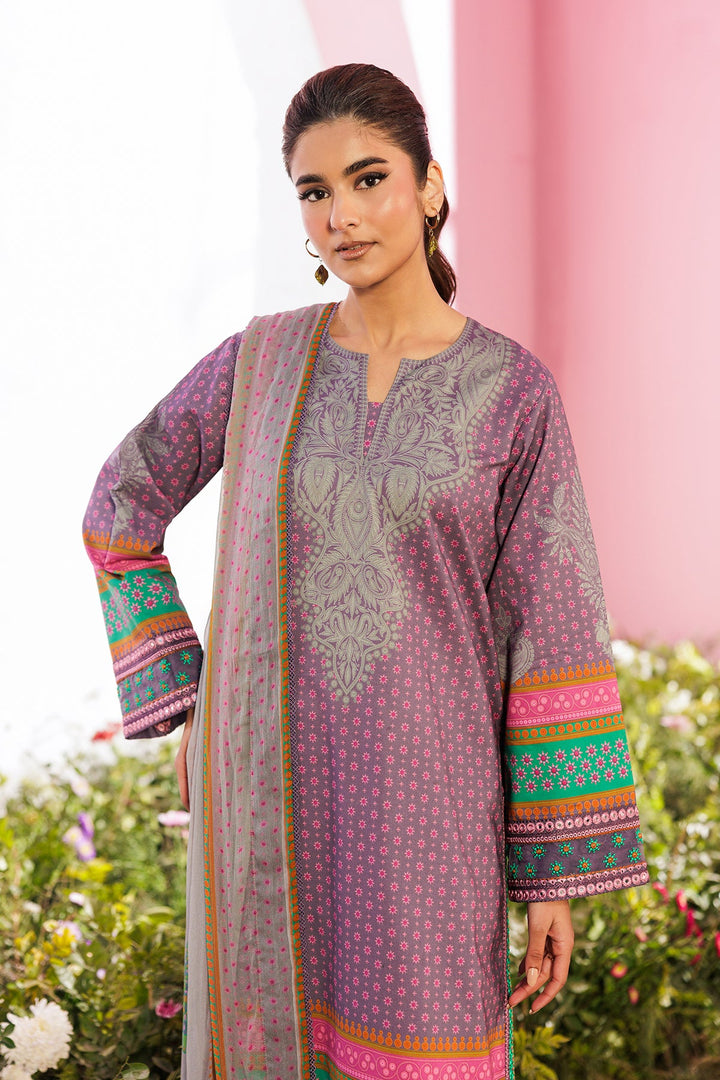 3-PC Unstitched Embroidered Lawn Collection Unstitched