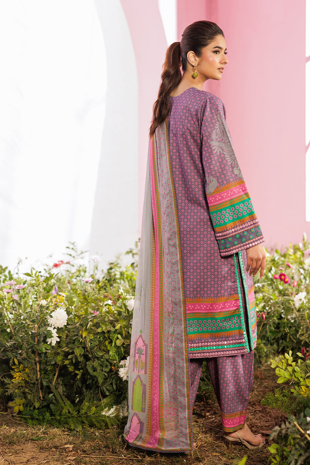 3-PC Unstitched Embroidered Lawn Collection Unstitched