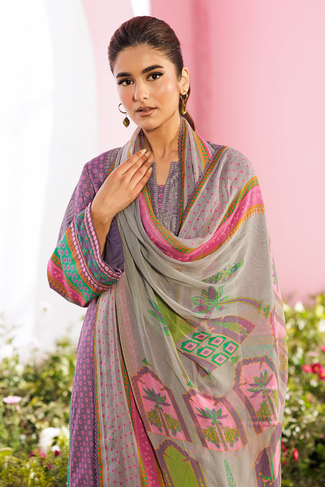 3-PC Unstitched Embroidered Lawn Collection Unstitched