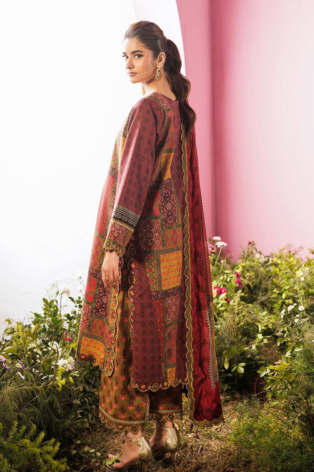 3-PC Unstitched Embroidered Lawn Collection Unstitched