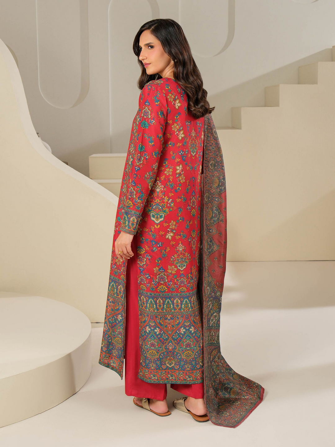 3 Piece Silk Suit-Printed (Unstitched)