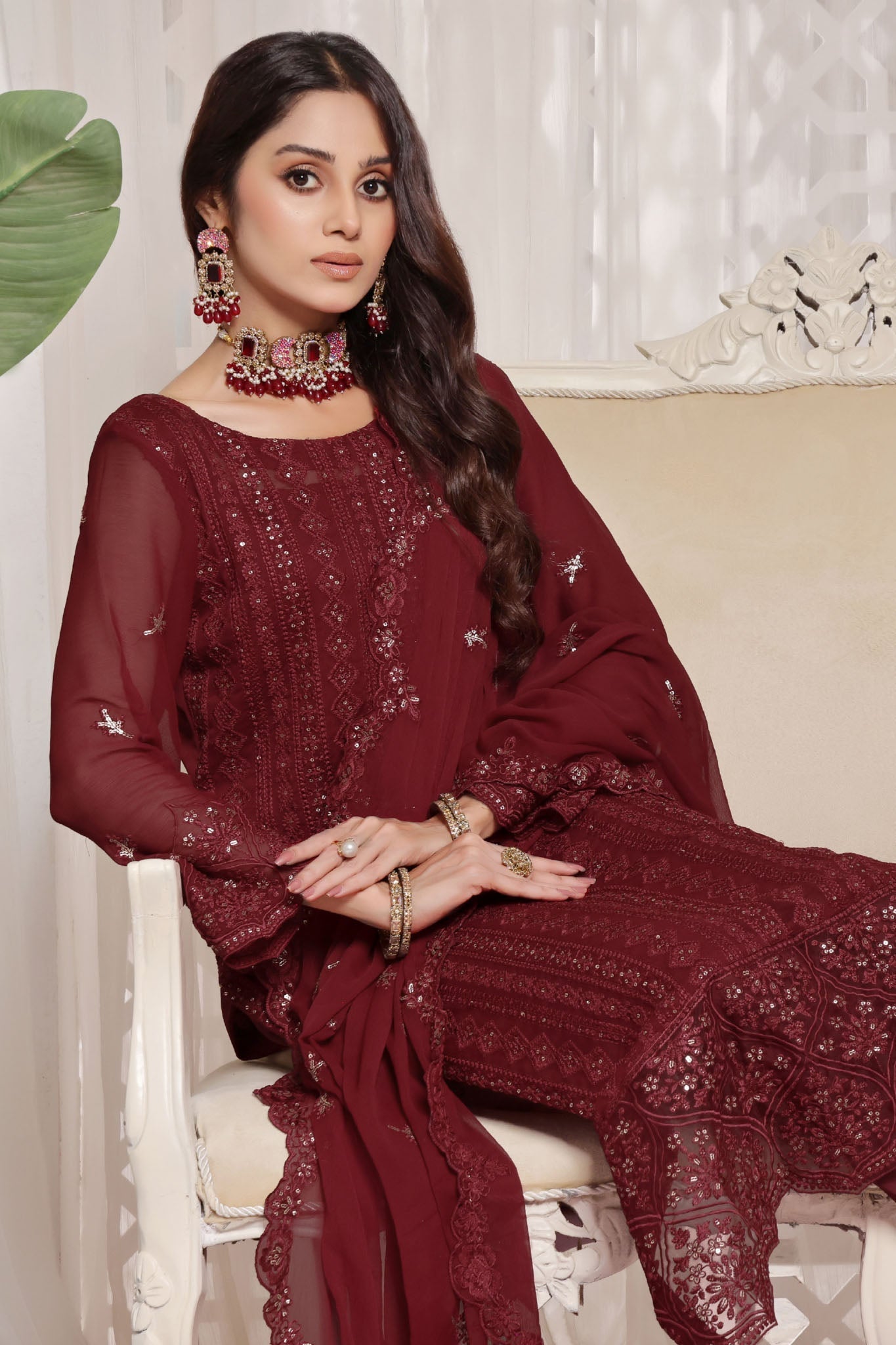Myra Luxury Embroidered Chiffon 3 Piece