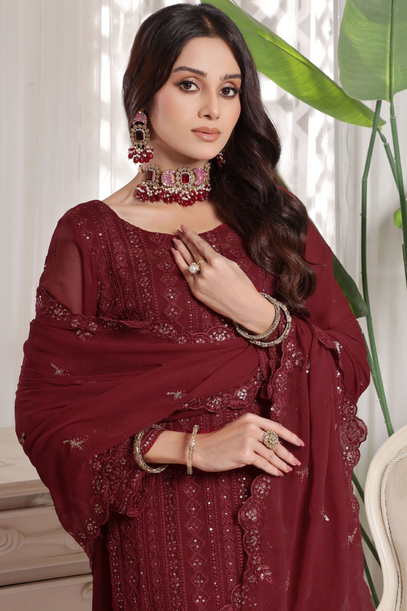 Myra Luxury Embroidered Chiffon 3 Piece