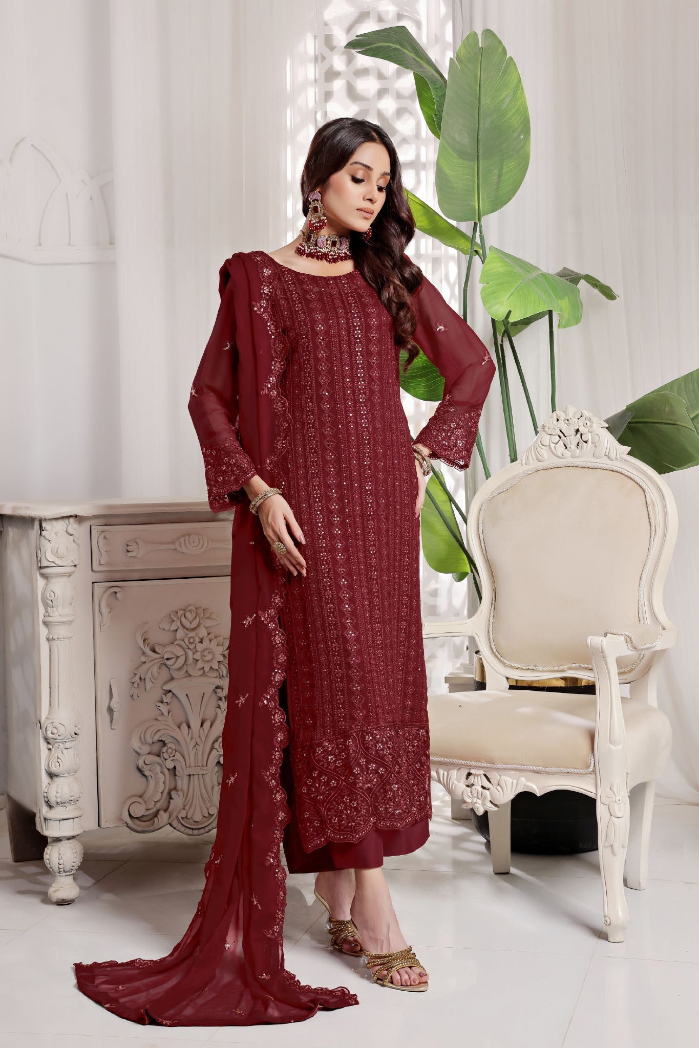 Myra Luxury Embroidered Chiffon 3 Piece