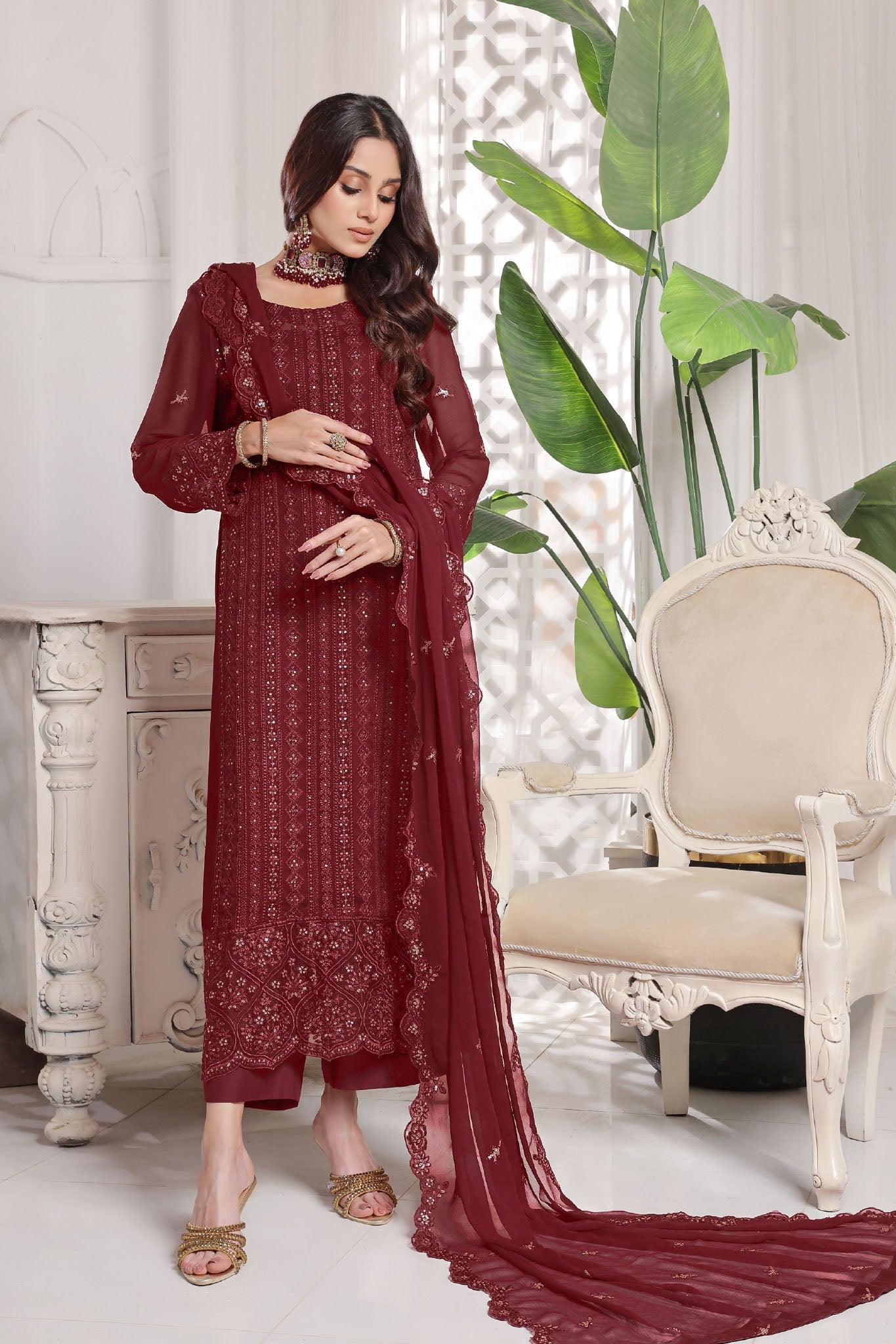 Myra Luxury Embroidered Chiffon 3 Piece