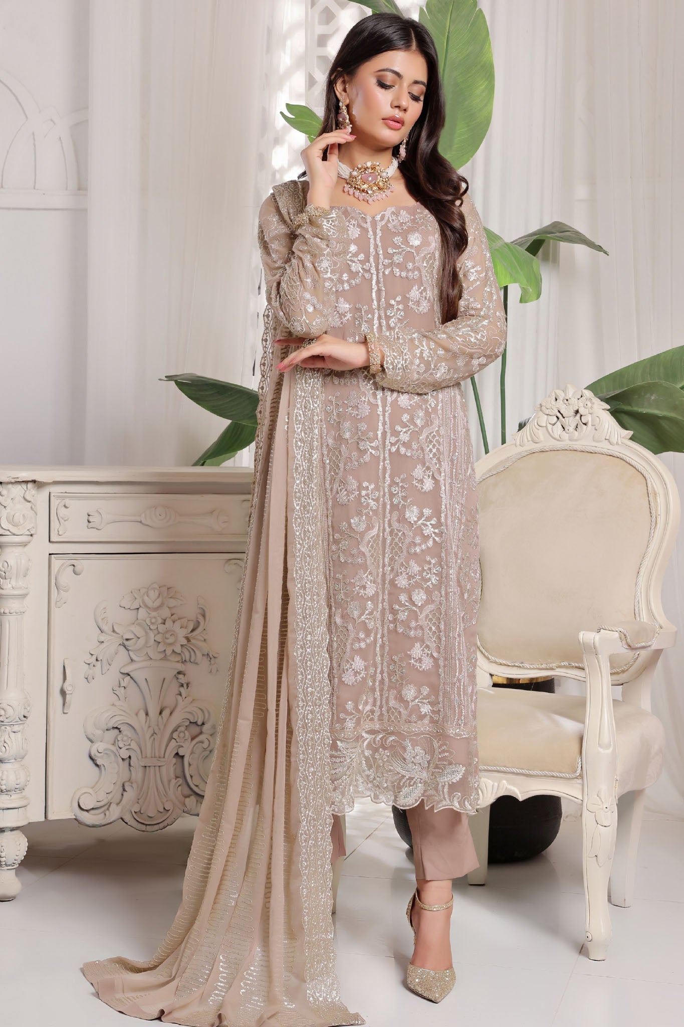 Myra Luxury Embroidered Chiffon 3 Piece