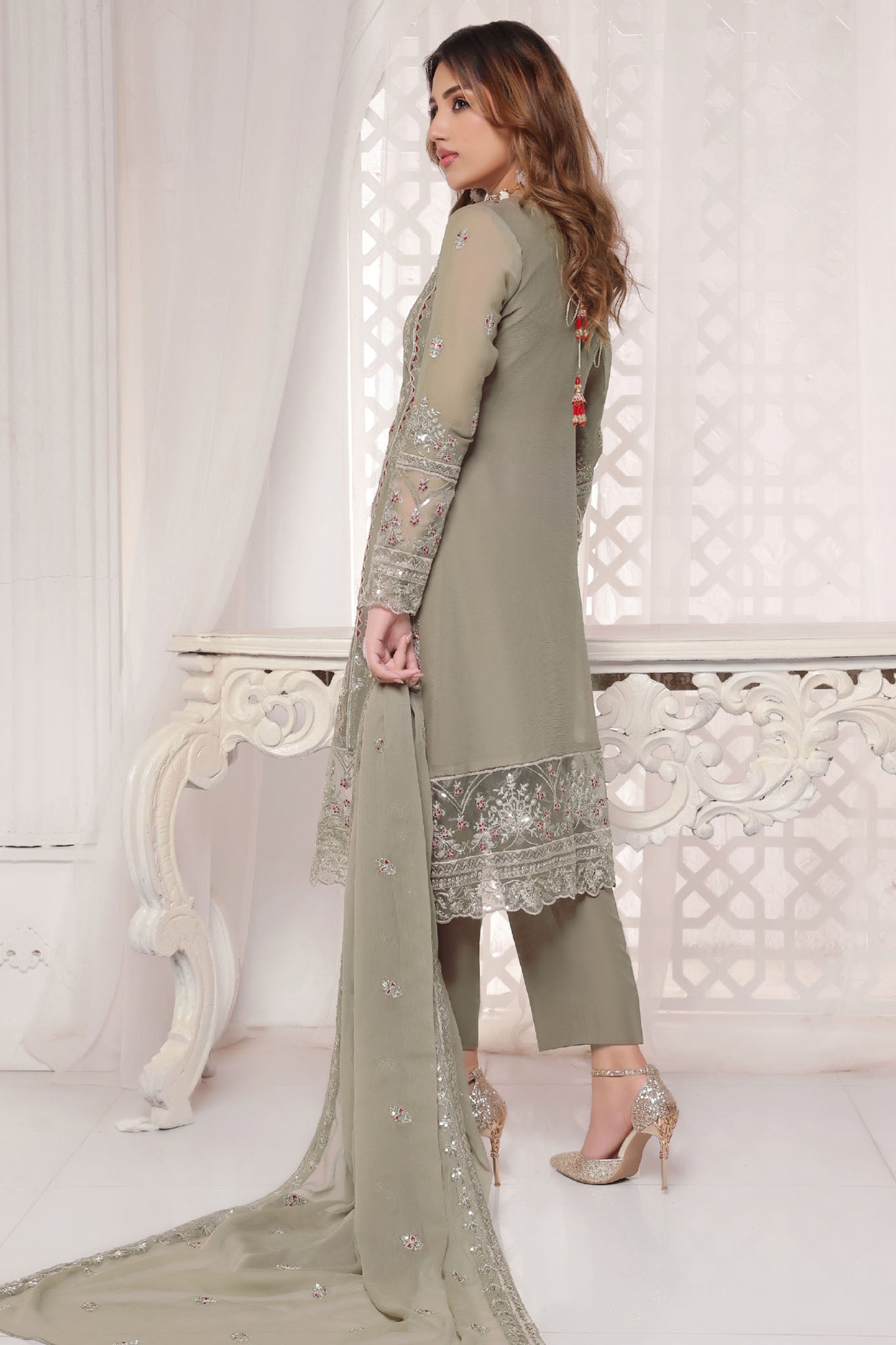 Myra Luxury Embroidered Chiffon 3 Piece