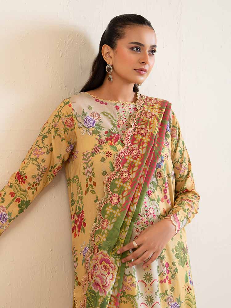 3-Piece Unstitched Embroidered Lawn Suit