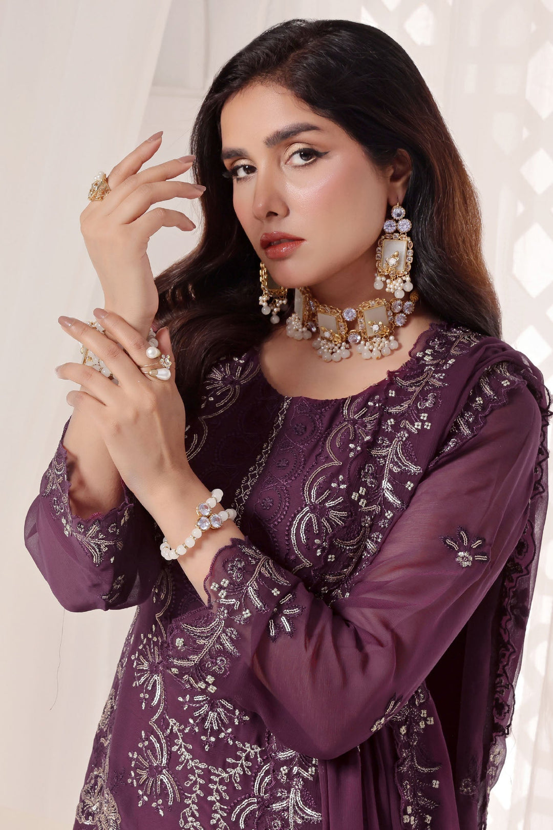 Myra Luxury Embroidered Chiffon 3 Piece
