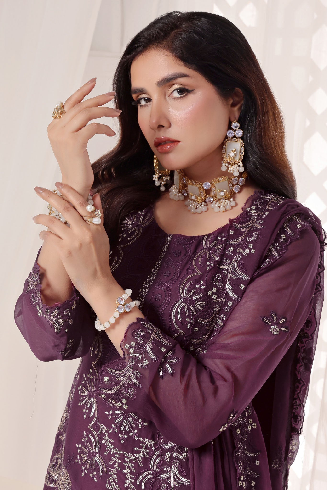 Myra Luxury Embroidered Chiffon 3 Piece