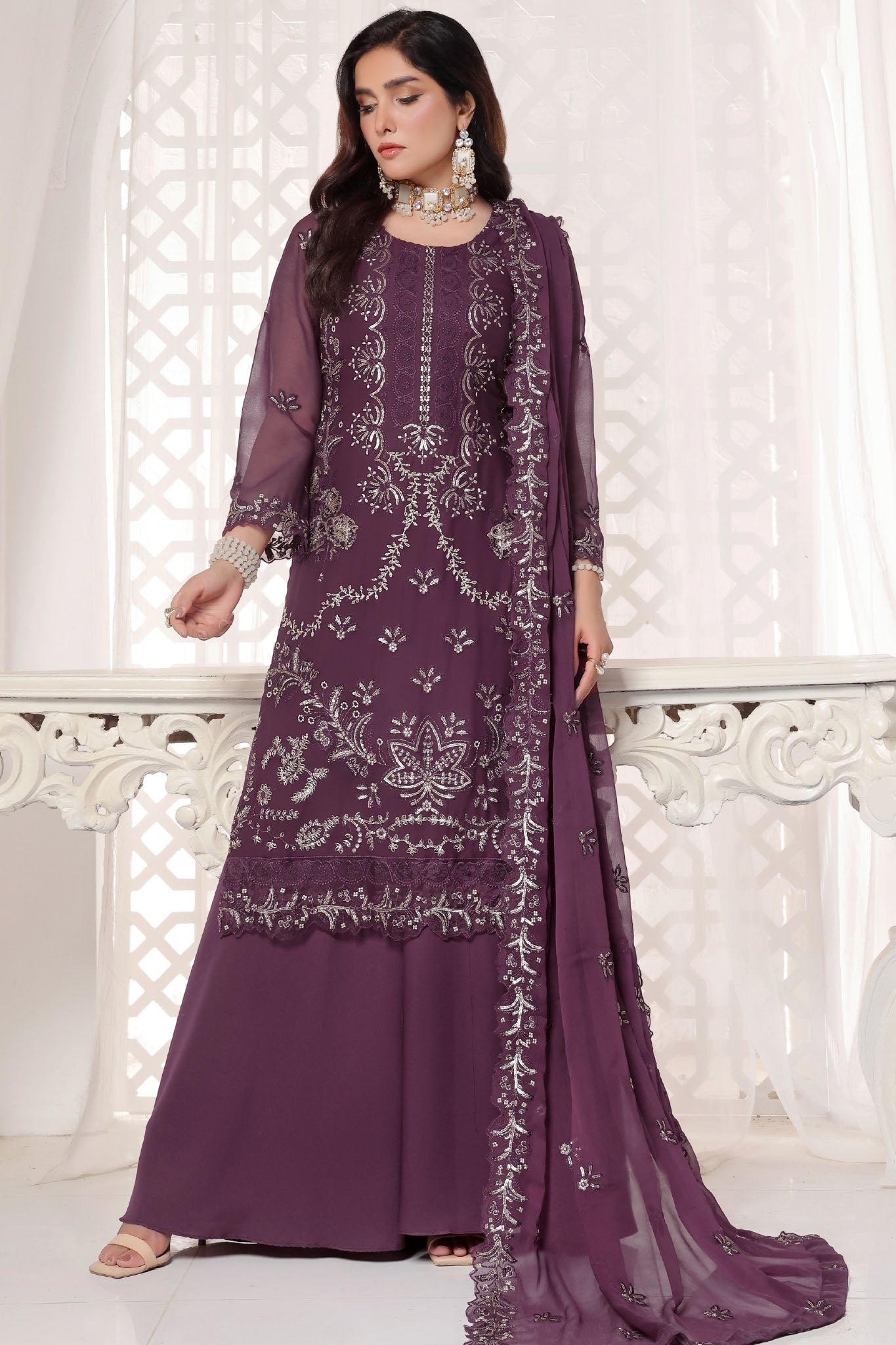 Myra Luxury Embroidered Chiffon 3 Piece