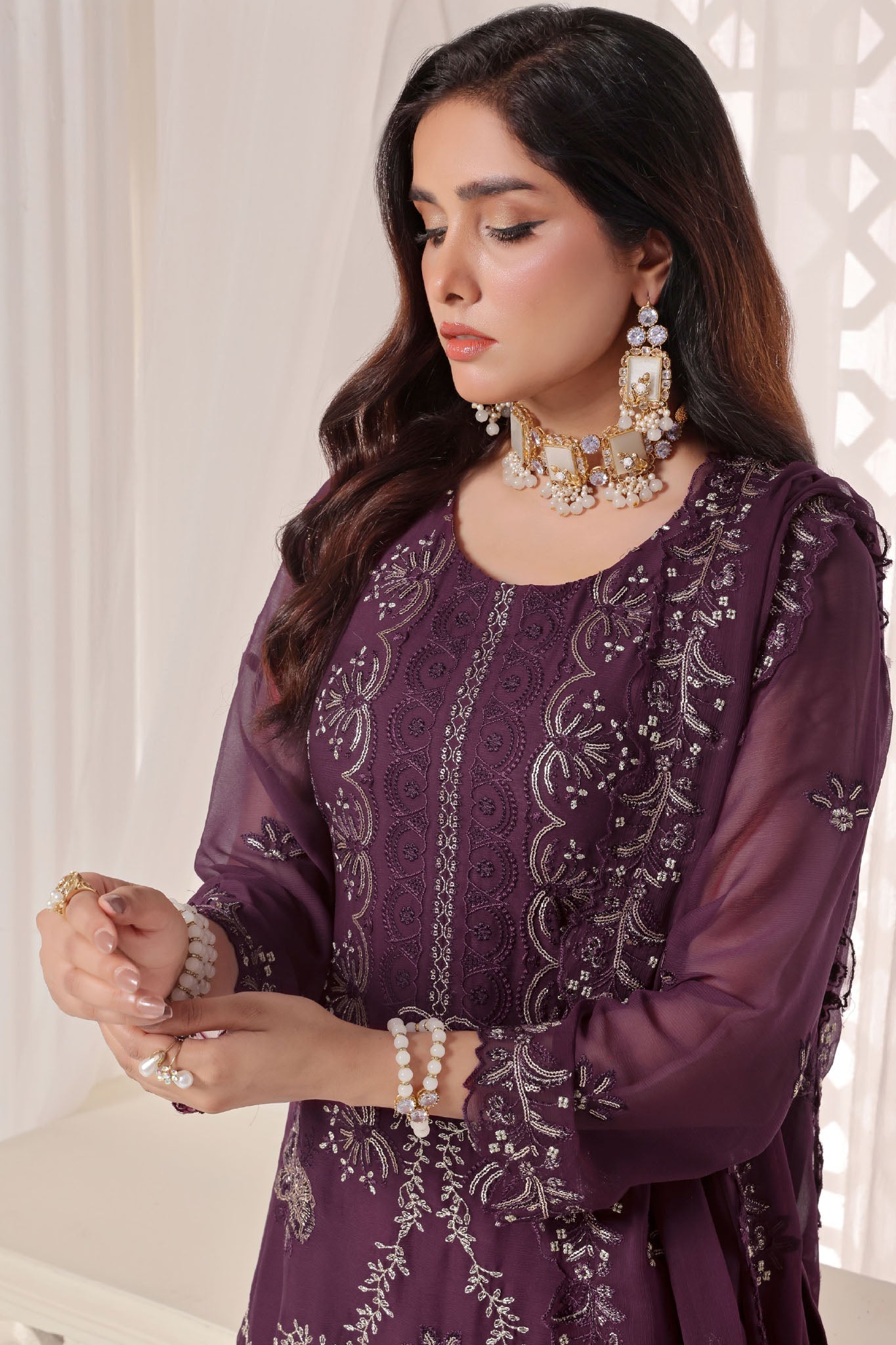 Myra Luxury Embroidered Chiffon 3 Piece