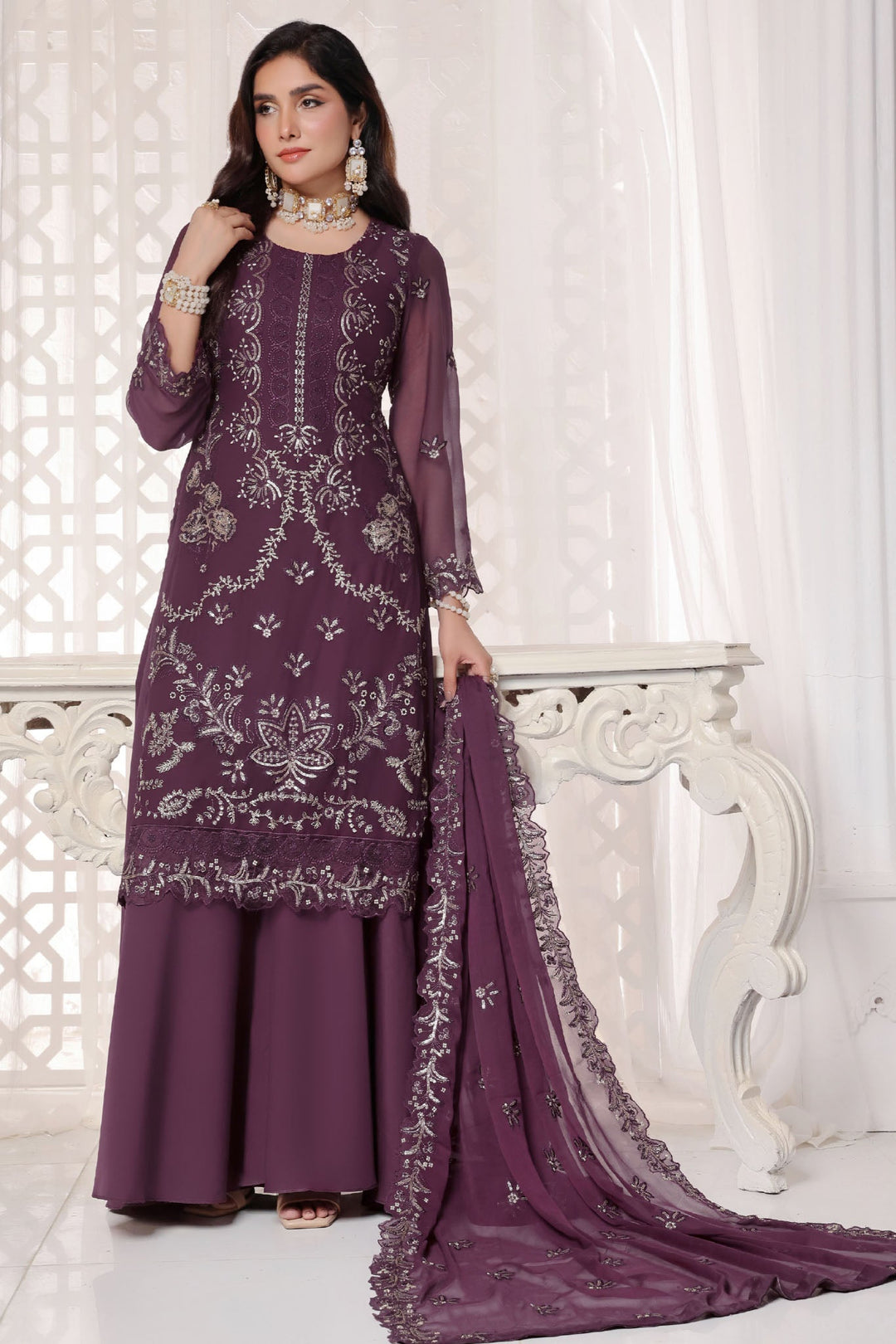 Myra Luxury Embroidered Chiffon 3 Piece