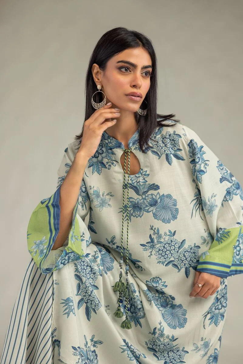 Printed | Raw Silk Floral Silk Kurta With Pant
