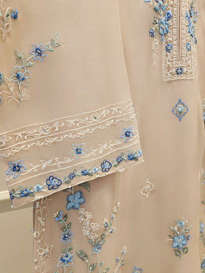 3 Piece - Pure Organza Embroidered Suit