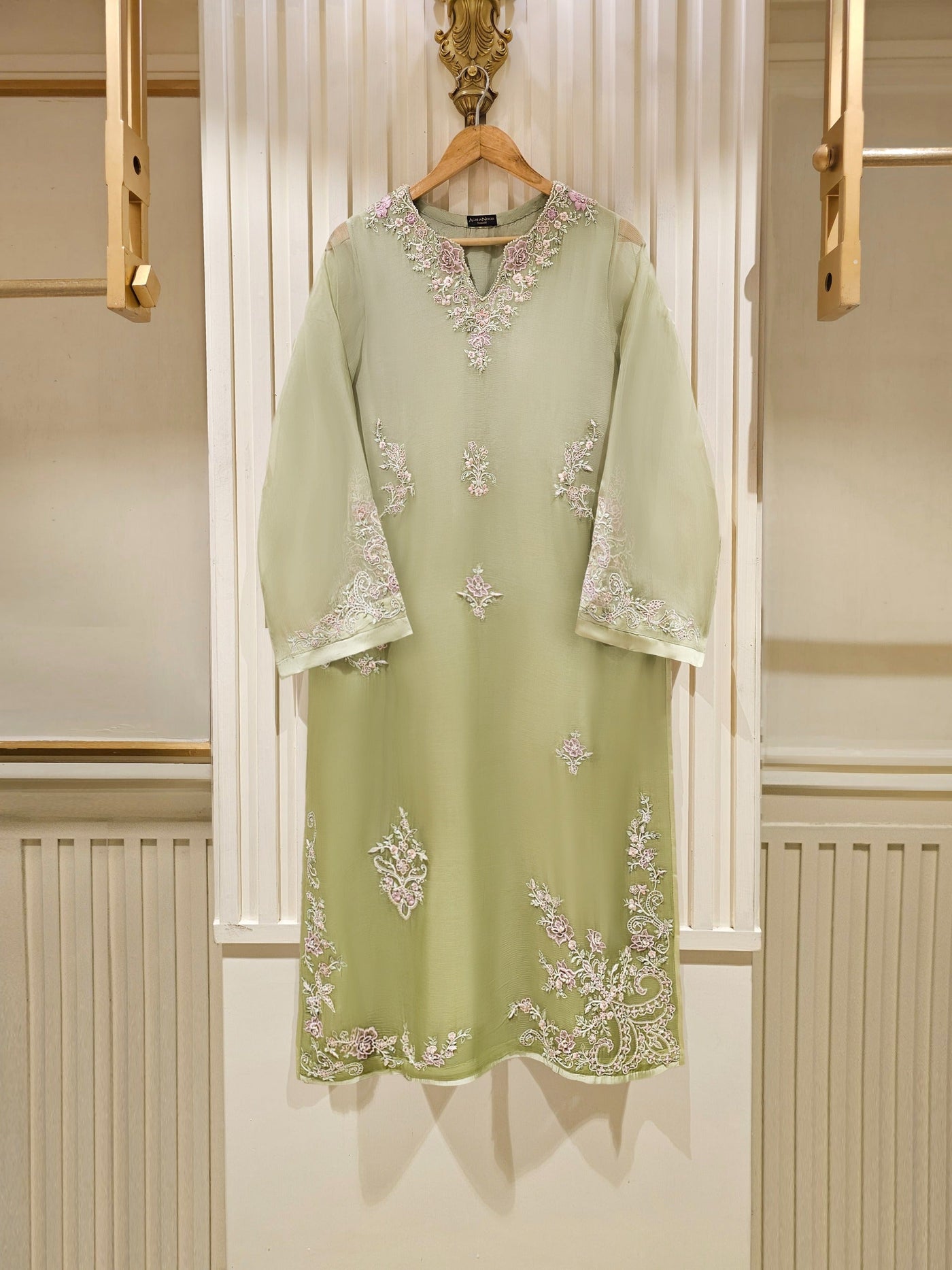 2 Piece - Pure Chiffon Embroidered Suit