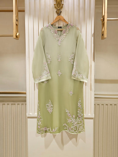 2 Piece - Pure Chiffon Embroidered Suit