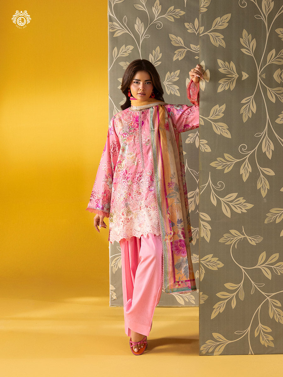 KROMA  3-Piece Unstitched Embroidered Dress
