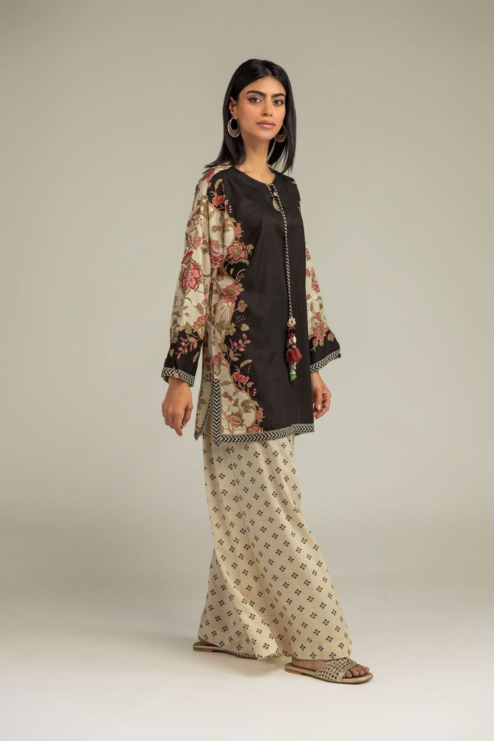 Printed | Raw Silk Floral Silk Kurta With Pant