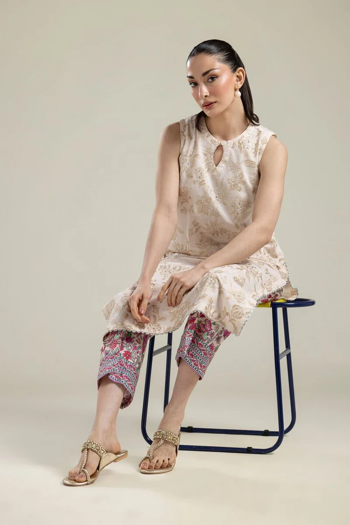 Embroidered | Cotton Dobby Cotton Floral Kurta
