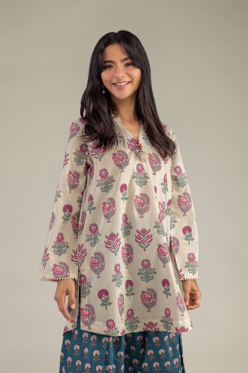 Cambric Floral Cambric Kurta With Pant