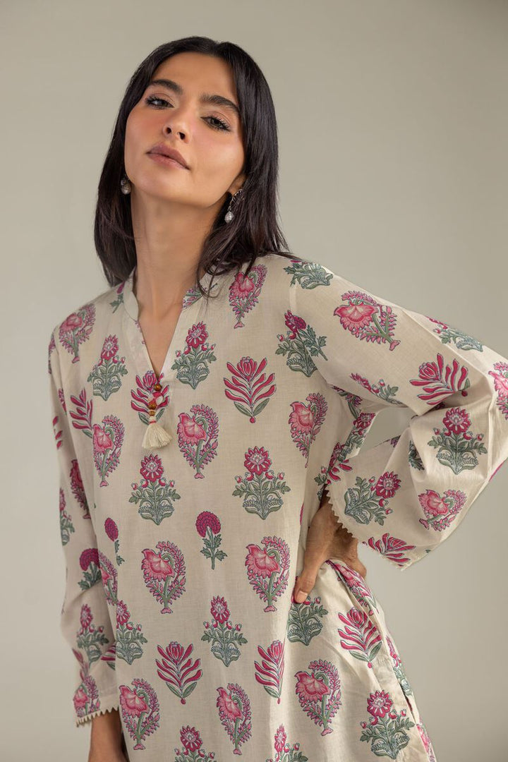Cambric Floral Cambric Kurta With Pant