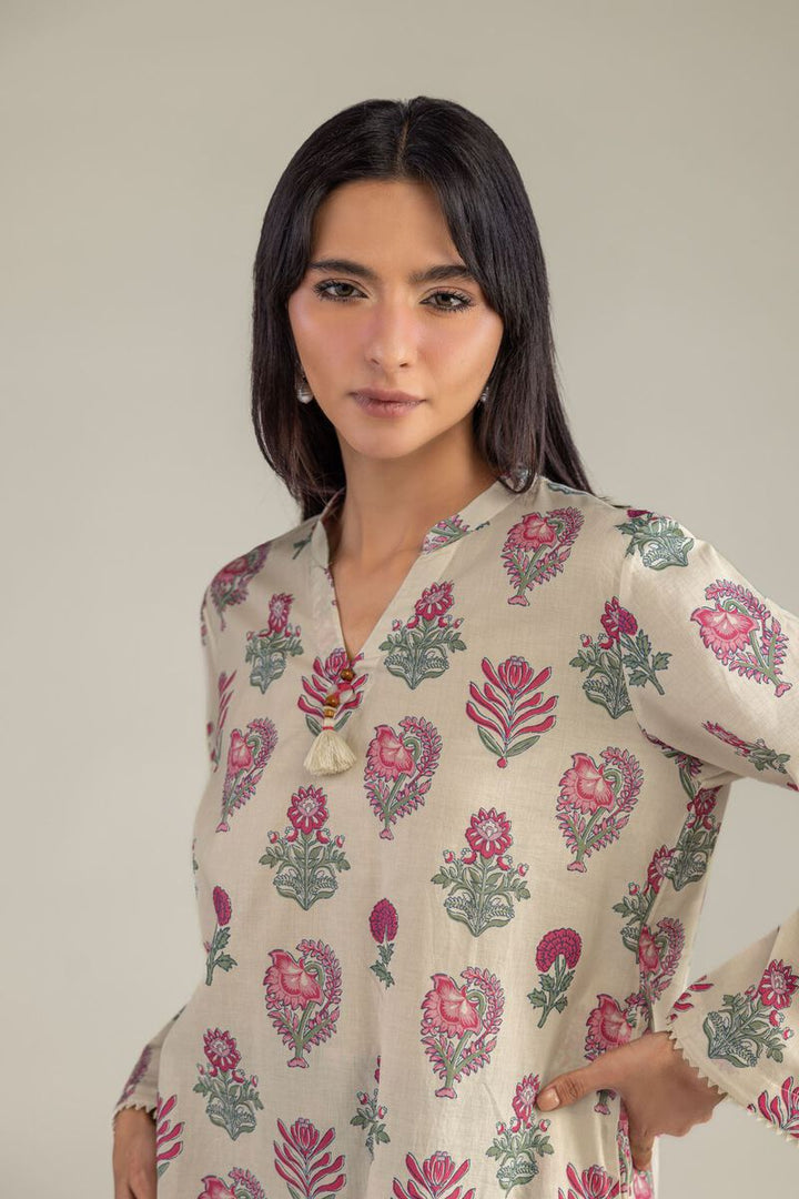 Cambric Floral Cambric Kurta With Pant