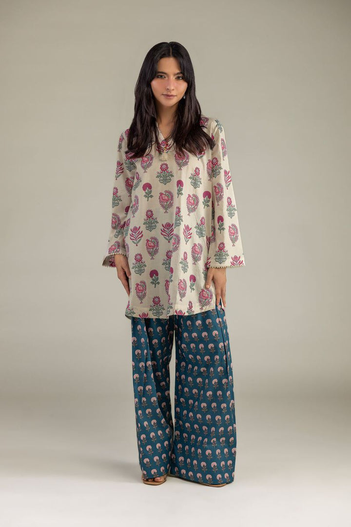 Cambric Floral Cambric Kurta With Pant