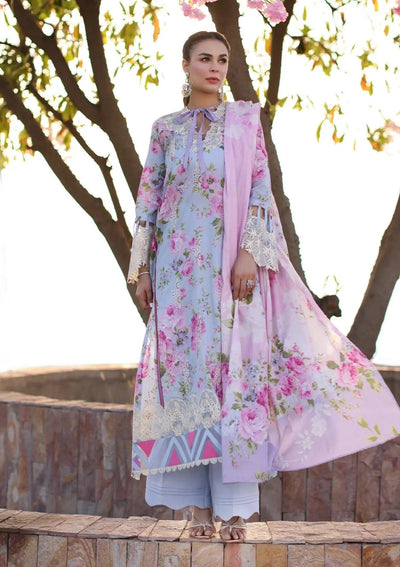 ELAF PRINT CHIKANKARI - OCEAN BLOSSOMS