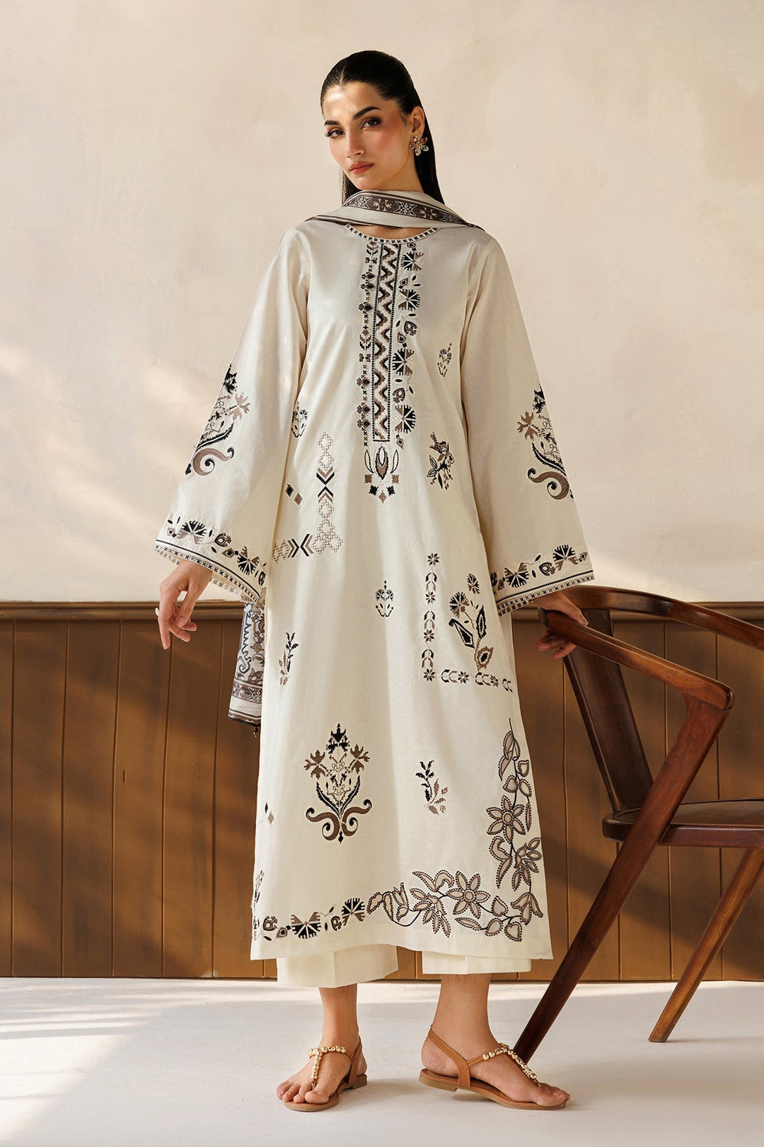 EMBROIDERED SELF JAQUARD