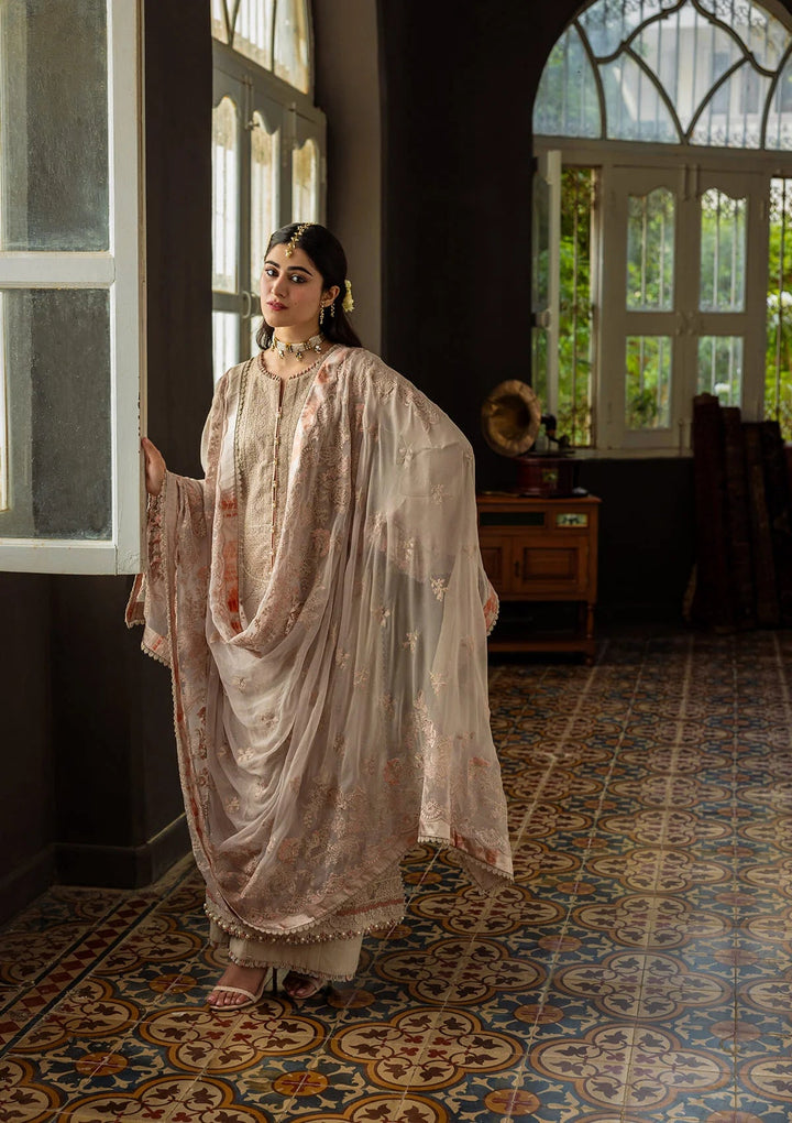Karandi with Embroidered Chiffon