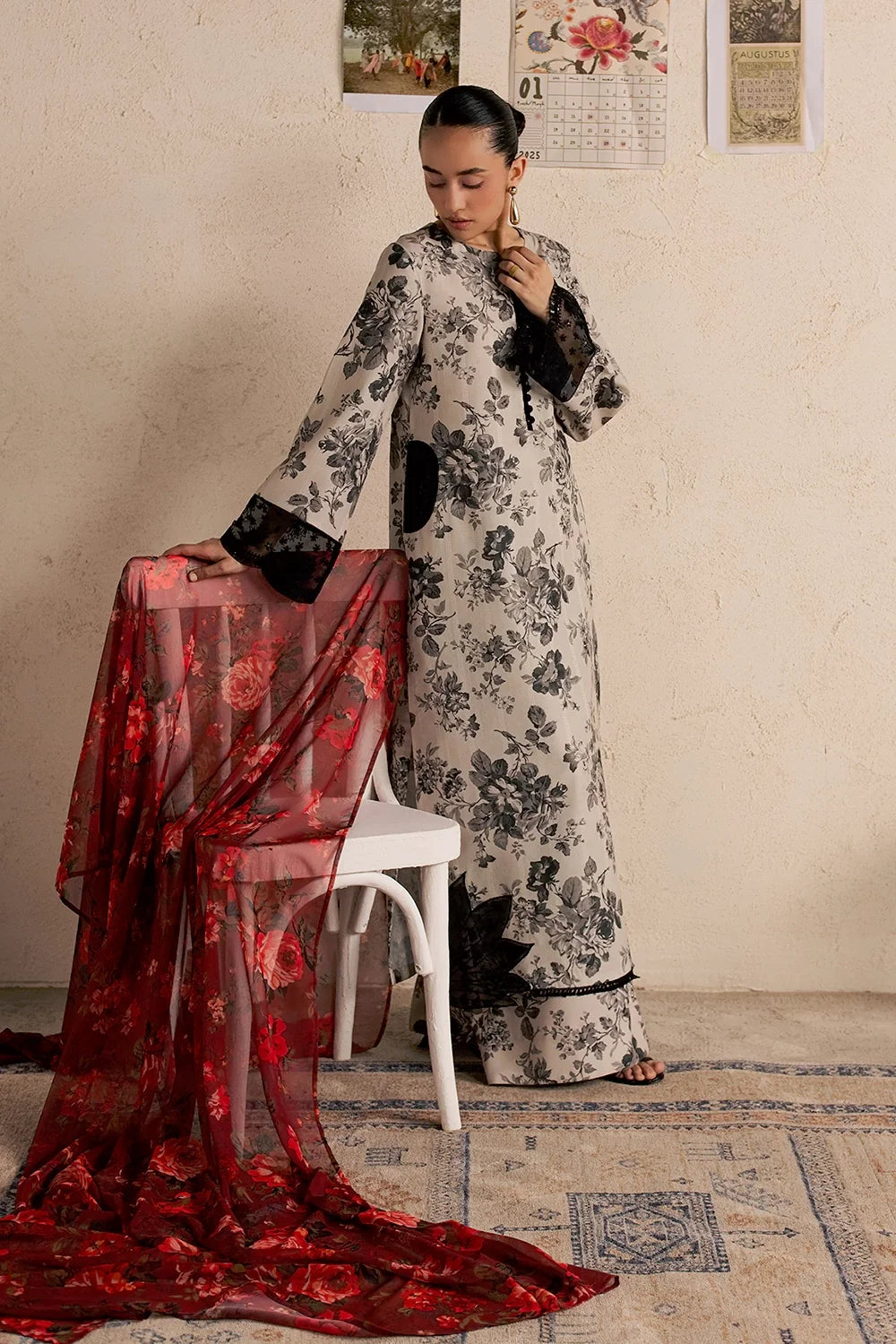 Floral Embroidered 3PC