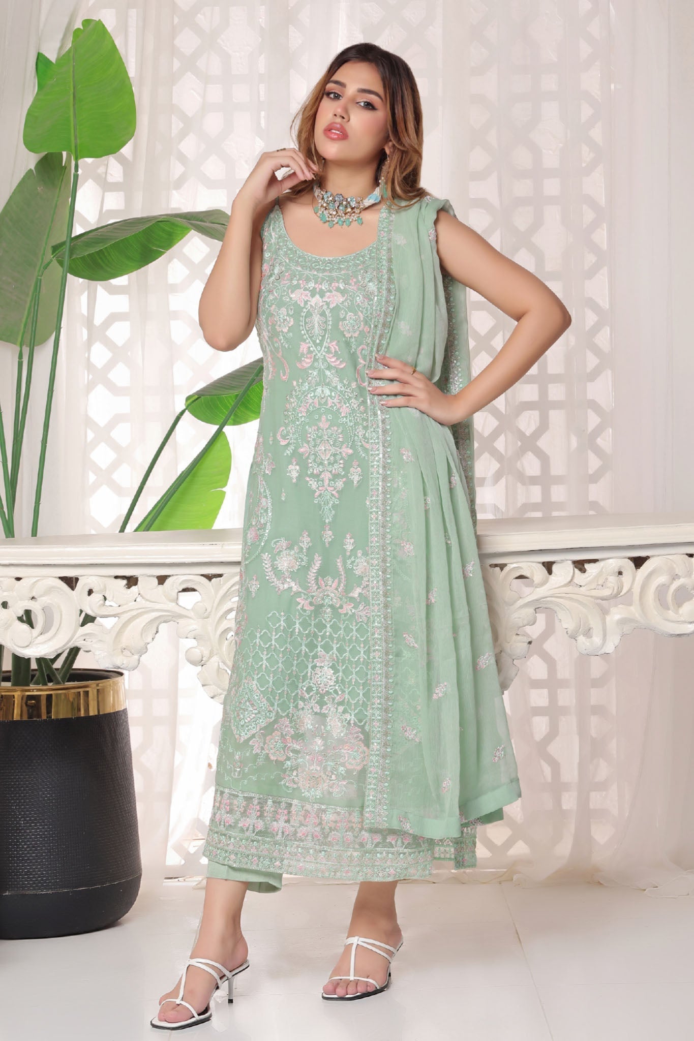 Myra Luxury Embroidered Chiffon 3 Piece