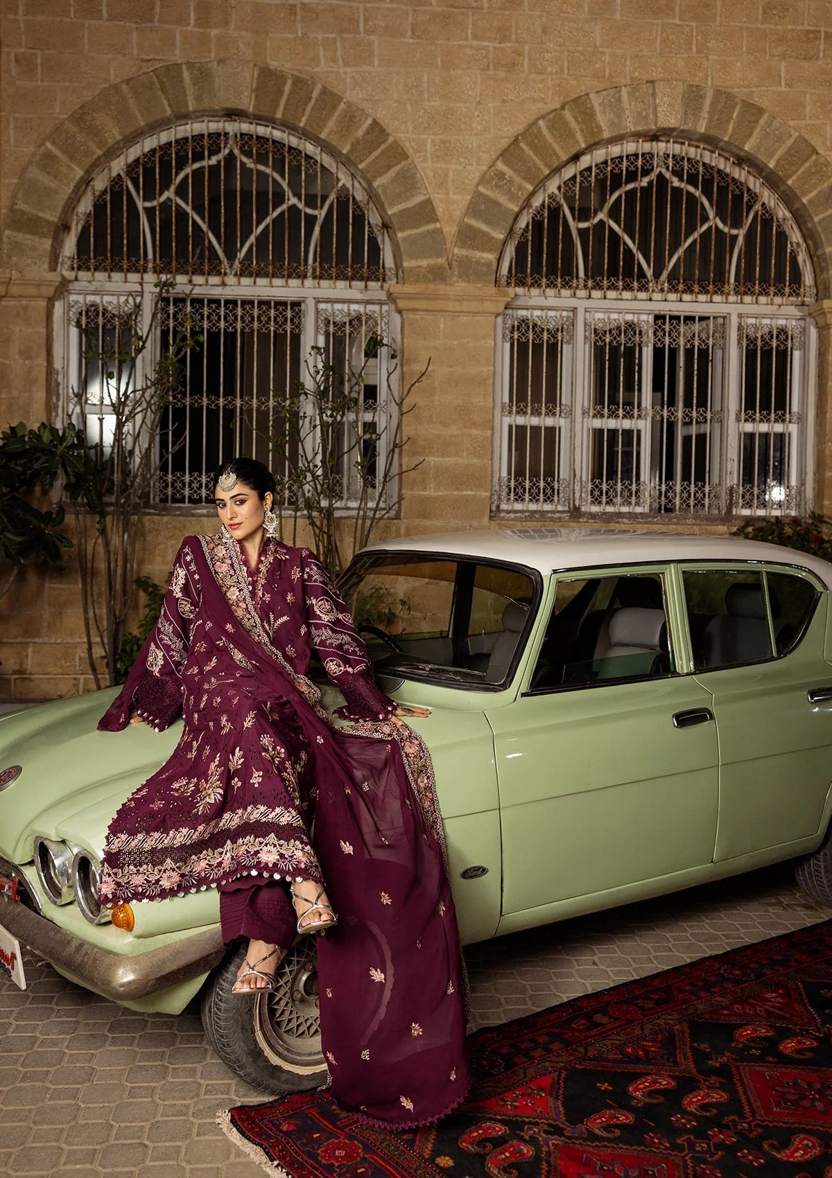 Karandi with Embroidered Chiffon