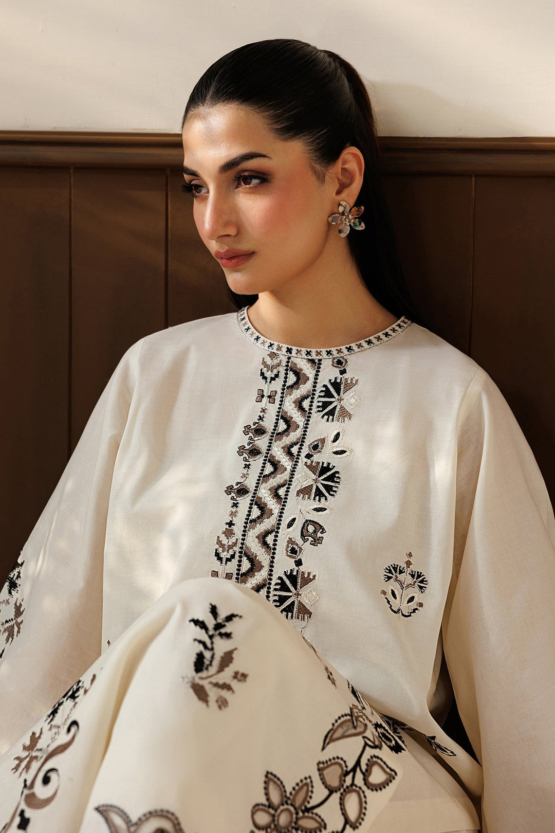 EMBROIDERED SELF JAQUARD