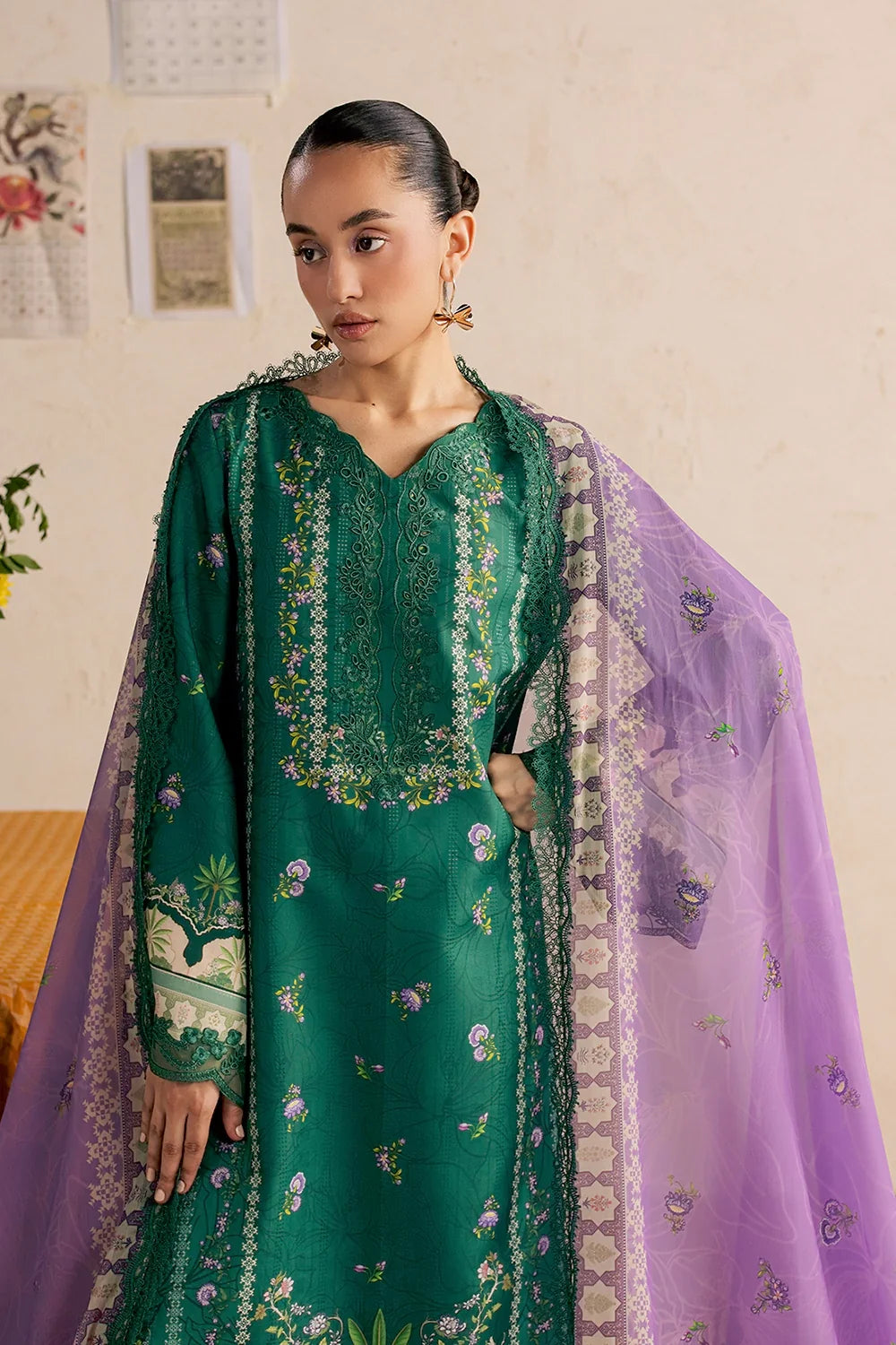 Fresh Green Embroidered 3PC