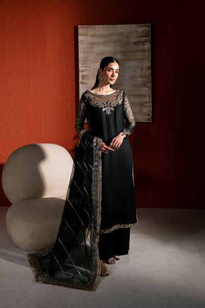 Raw Silk Embroidered Dress Pret