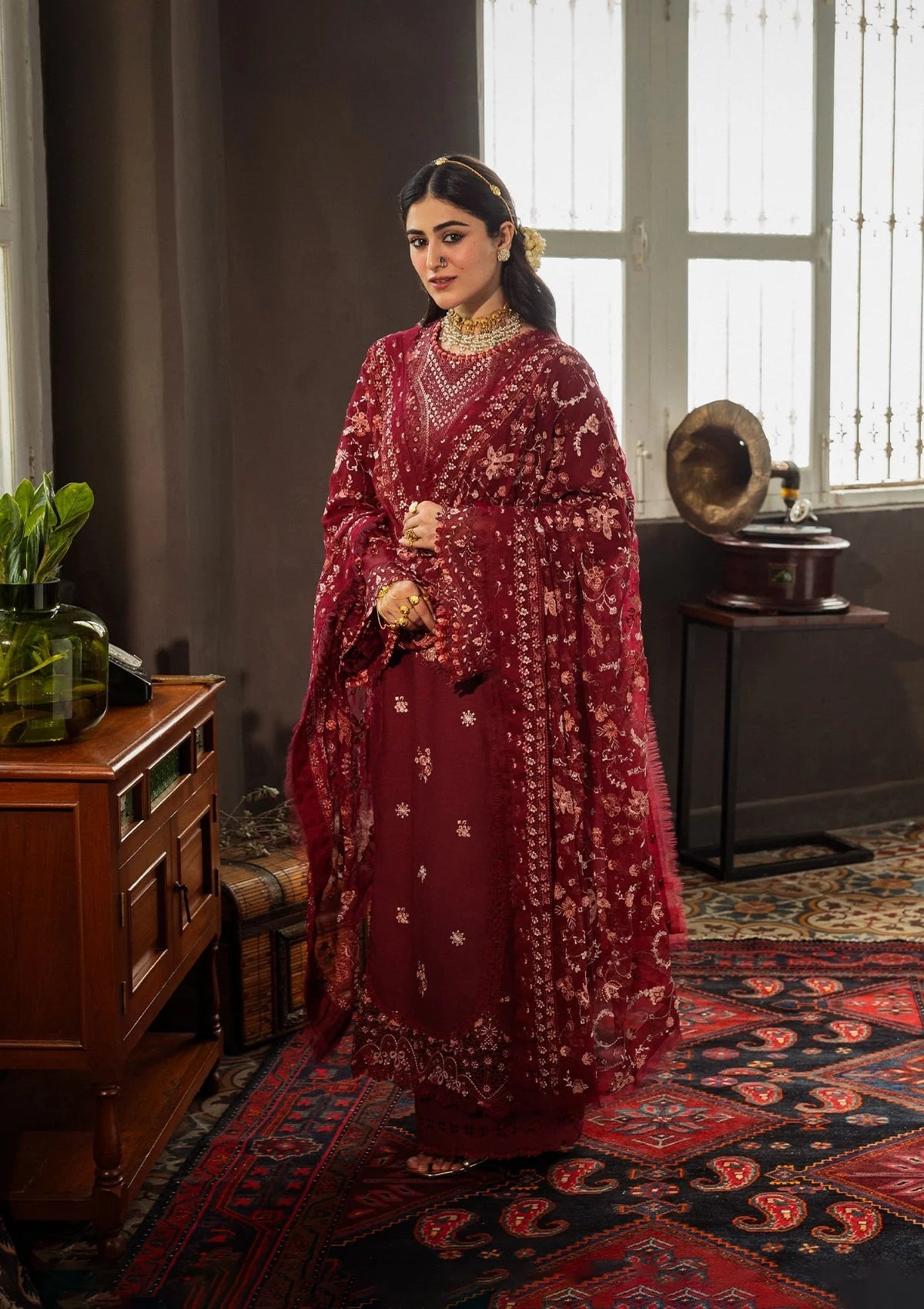 Karandi with Embroidered Chiffon
