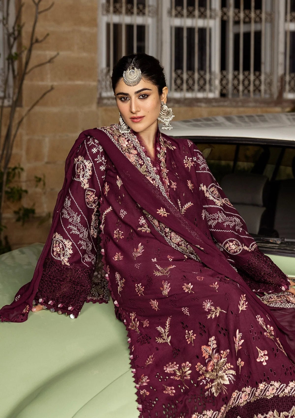 Karandi with Embroidered Chiffon