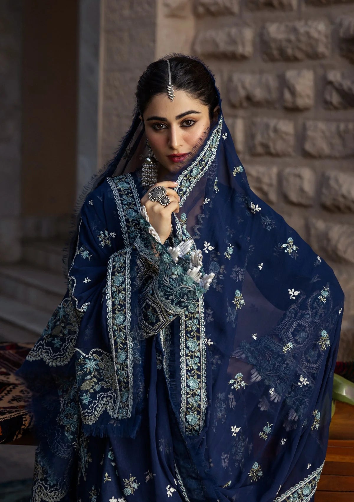 Karandi with Embroidered Chiffon