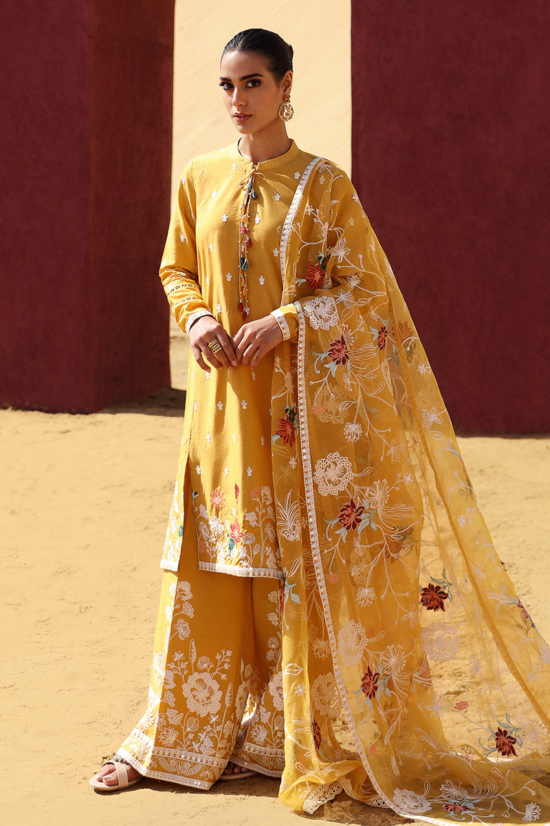 CROSS STITCH || MAIZE OCHRE-3 PIECE EMBROIDERED LAWN SUIT