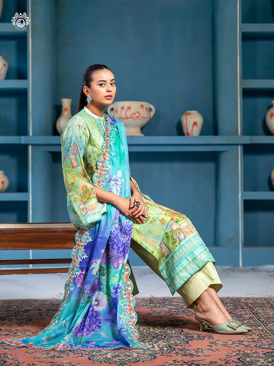 MAHAJAL  Unstitched Lawn 3  pc