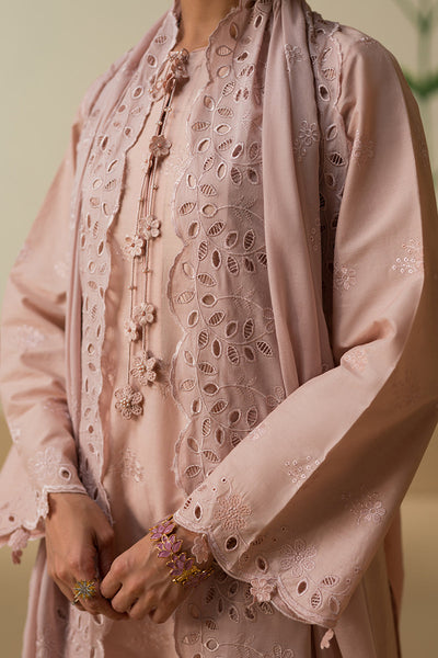 CROSS STITCH CHIKANKARI LAWN-PALE MAUVE