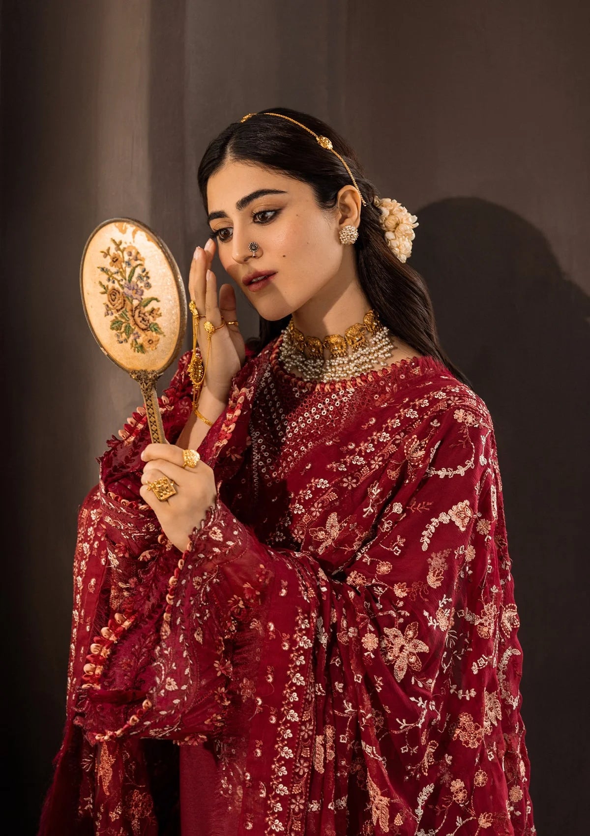 Karandi with Embroidered Chiffon