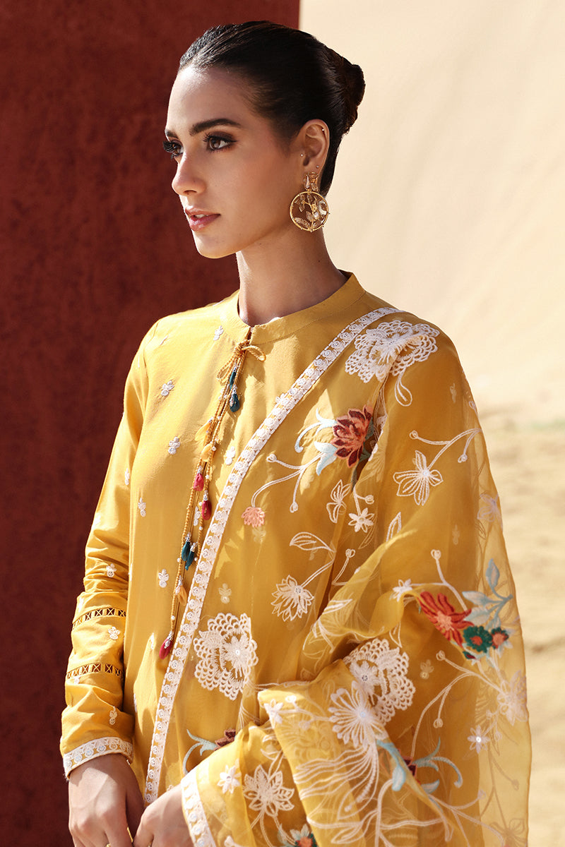 CROSS STITCH || MAIZE OCHRE-3 PIECE EMBROIDERED LAWN SUIT